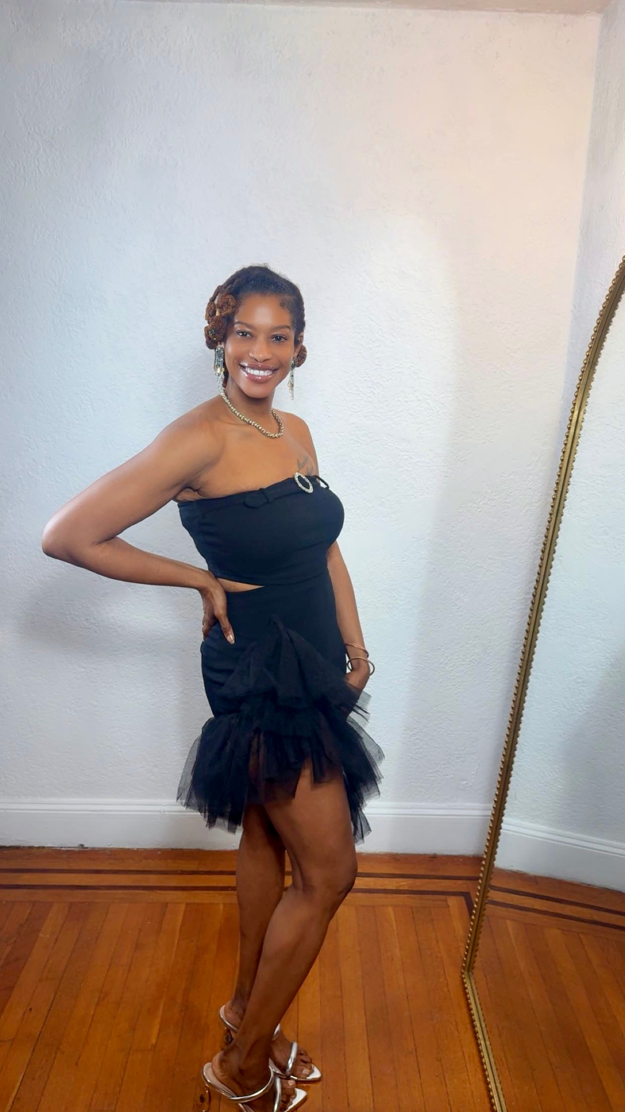Midnight Flirt Two-Piece Skirt Set