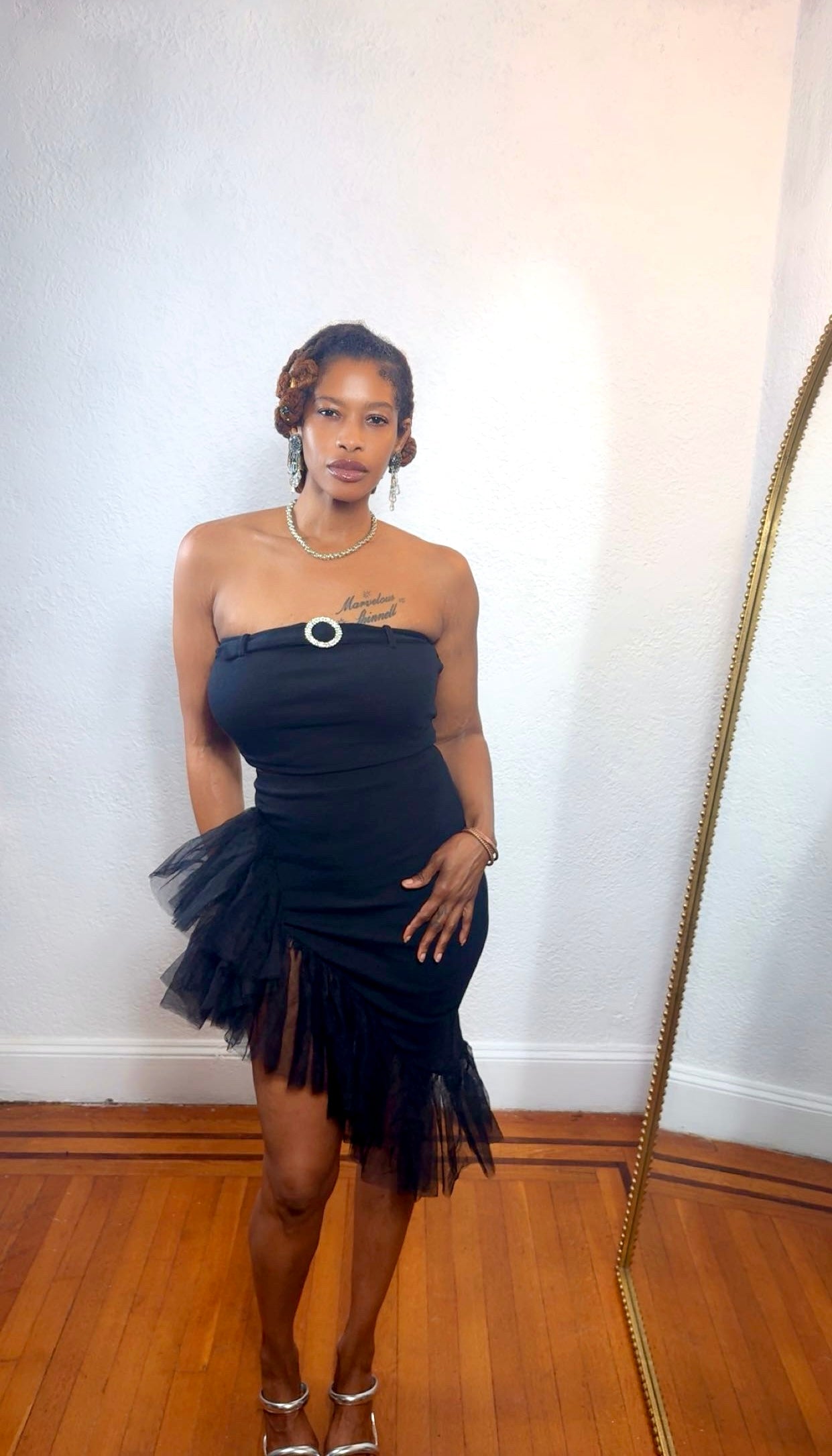 Midnight Flirt Two-Piece Skirt Set