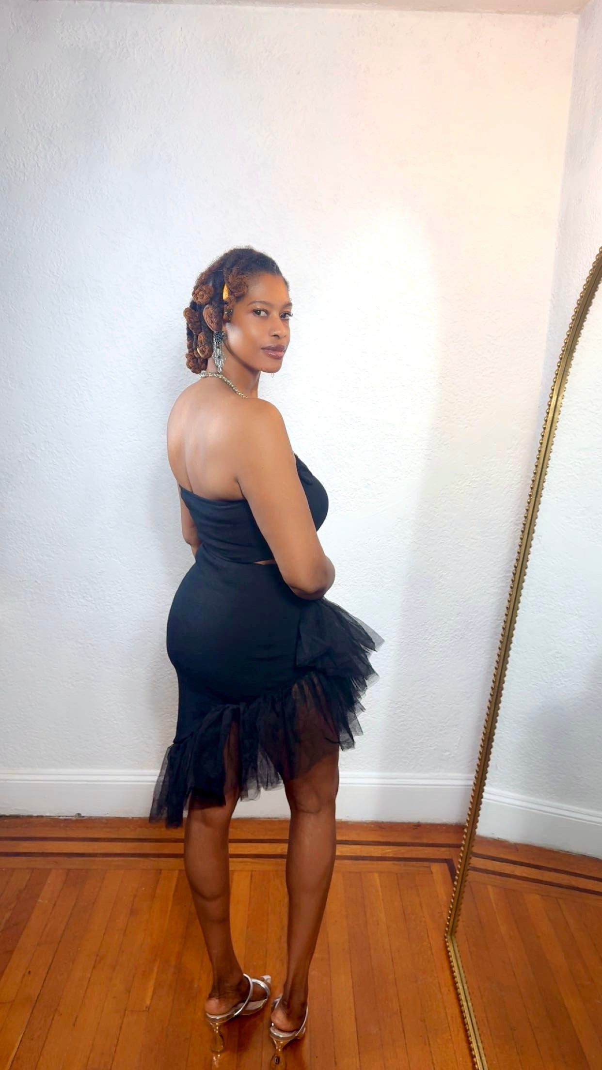 Midnight Flirt Two-Piece Skirt Set