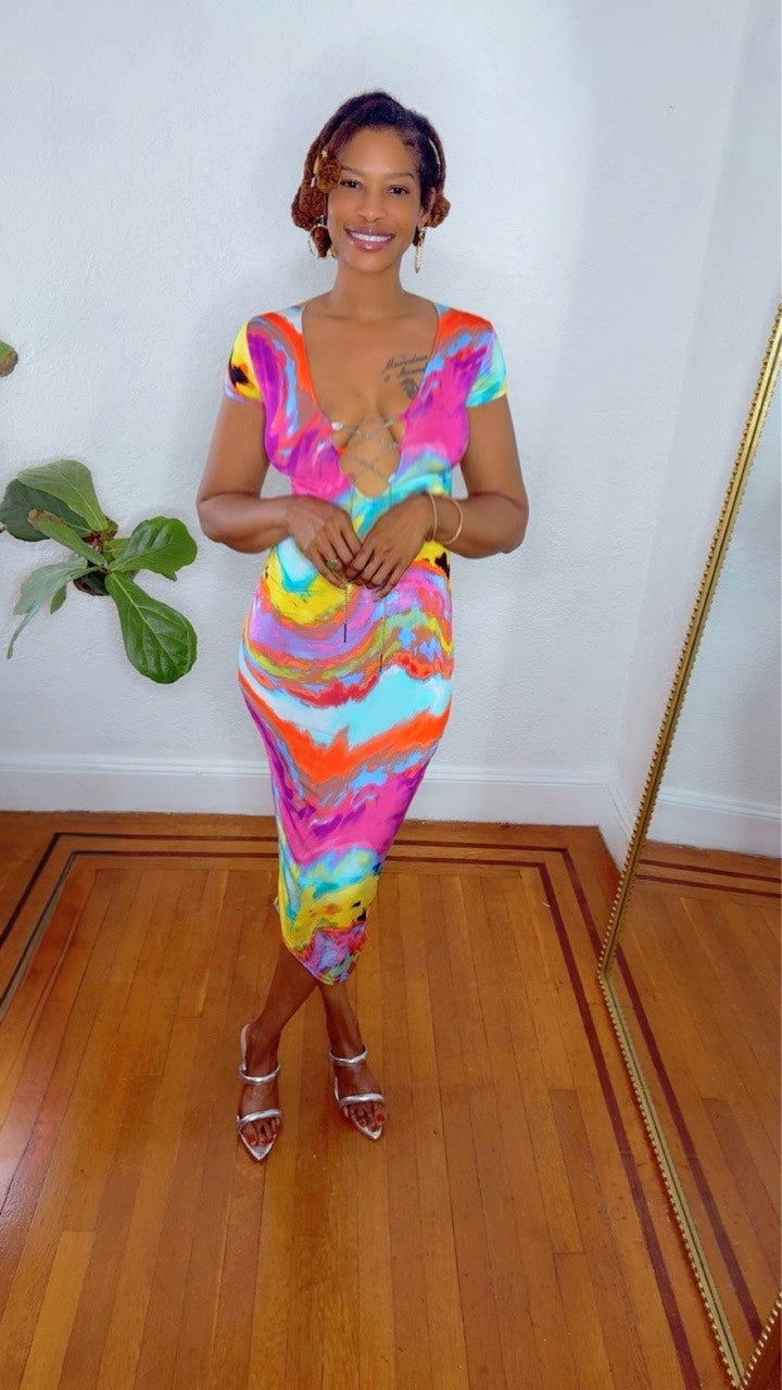 Marble Motion -Midi Dress