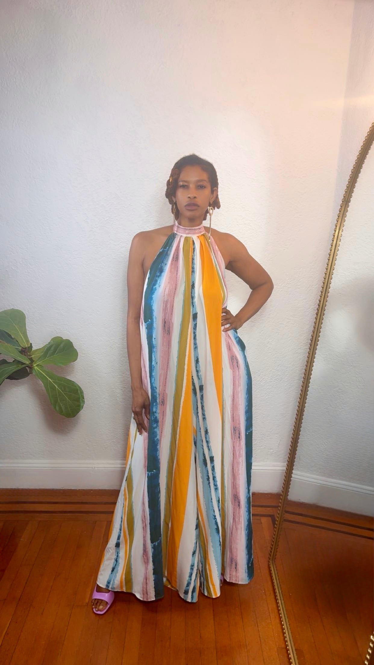Sunset Drip” Halter Jumpsuit