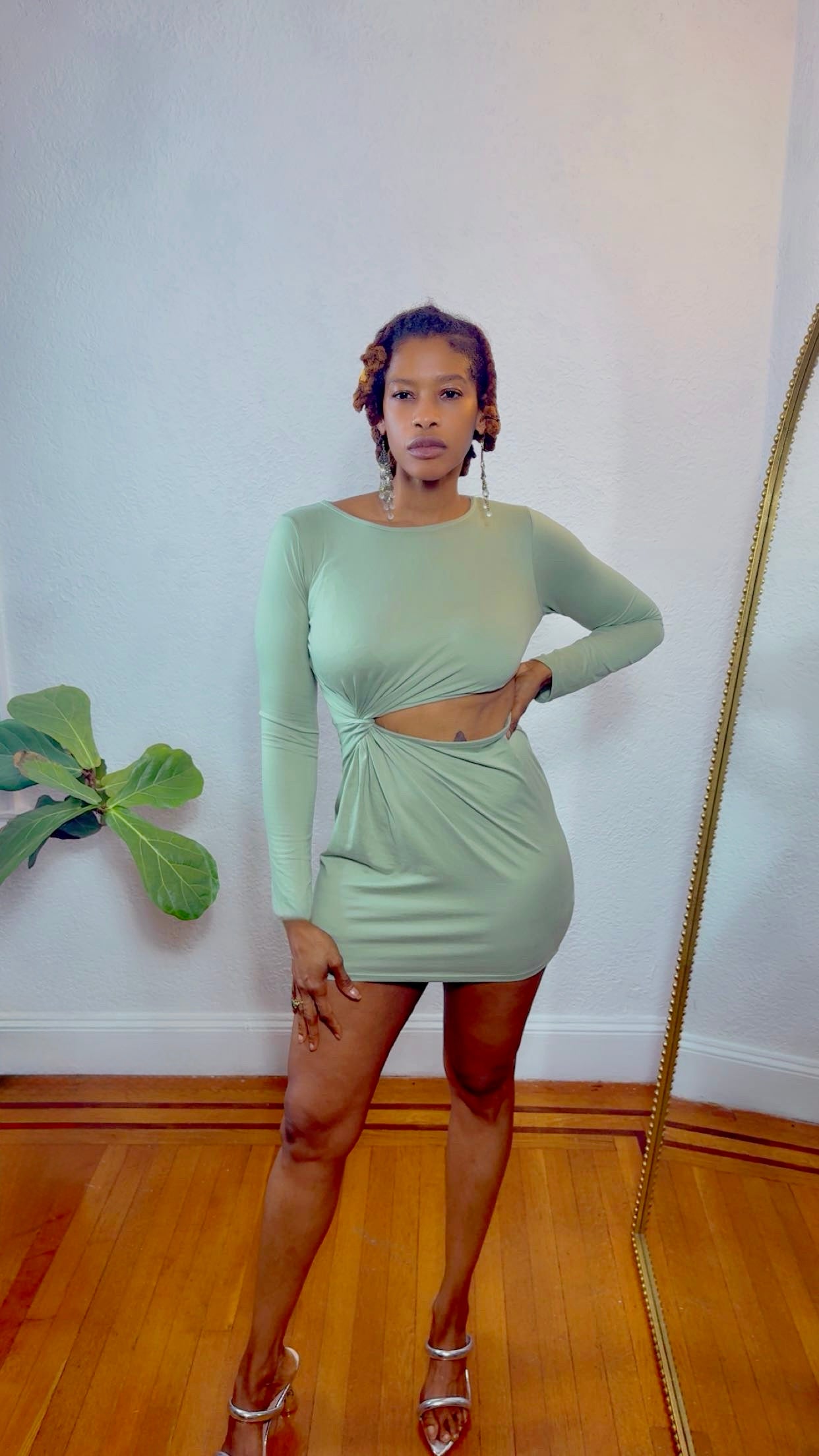Sage Seduction Mini Dress