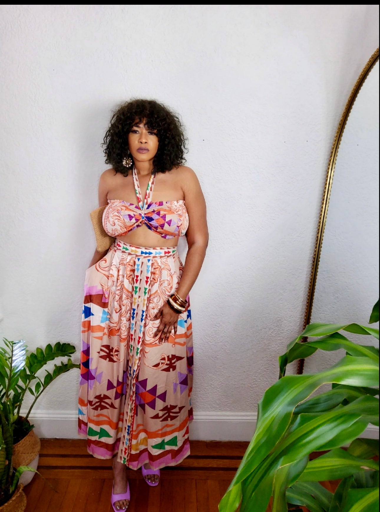 Full-length shot highlighting vibrant colors and relaxed silhouette.